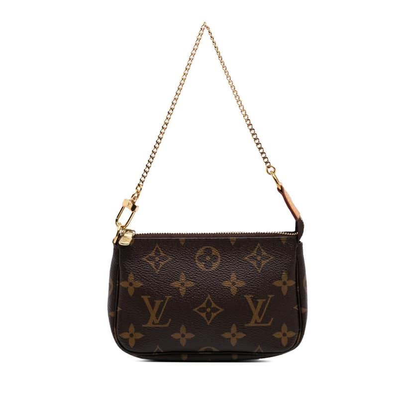 Louis Vuitton Monogram Mini Pochette Accessoires Brown Canvas Good condition - Front View