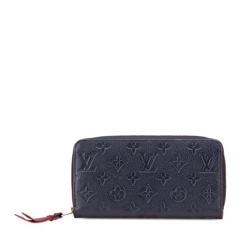 Louis Vuitton Monogram Empreinte Zippy Long Wallet Blue Leather Good condition - Front View