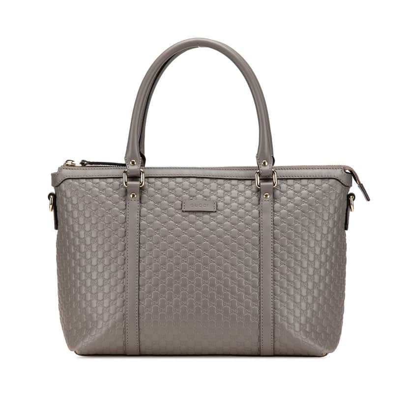 Gucci Small Microguccissima Joy Satchel Grey Leather Good condition - Front View