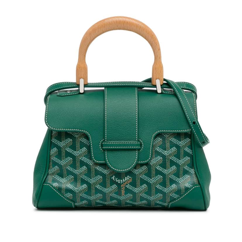 Goyard Mini Goyardine Saigon Souple Green Canvas Good condition - Front View