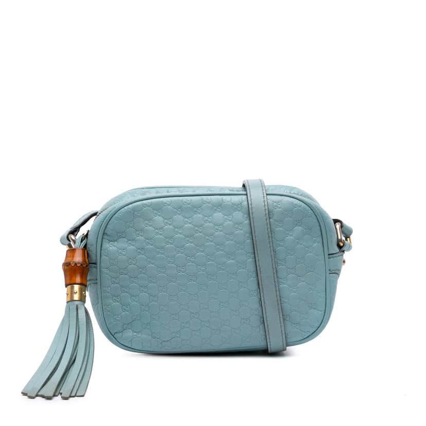 Gucci Microguccissima Sunshine Disco Camera Bag Blue Leather Good condition - Front View