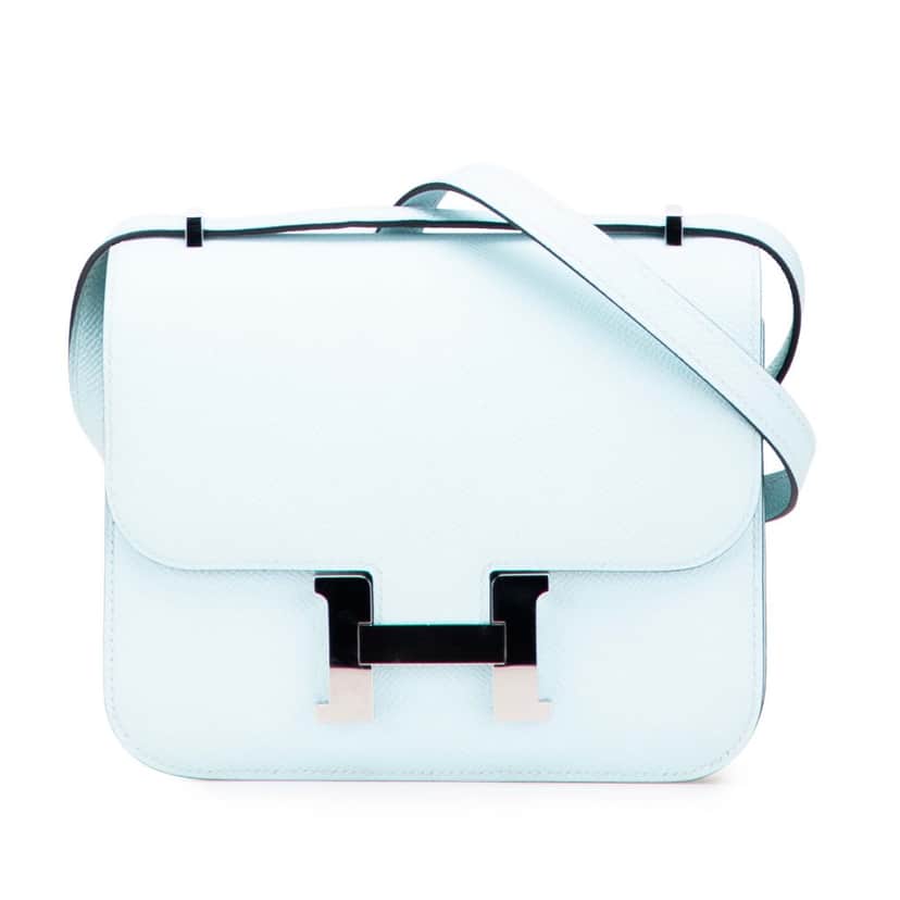 Hermès Mini Epsom Constance 18 Blue Leather Good condition - Front View