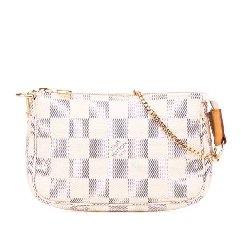 Louis Vuitton Damier Azur Mini Pochette Accessoires White Canvas Good condition - Front View
