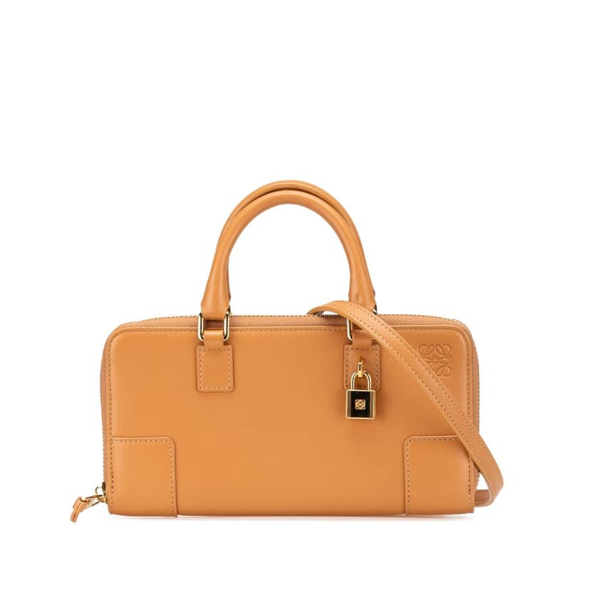 Loewe Leather Amazona Pouch Brown Leather Good condition - Front View