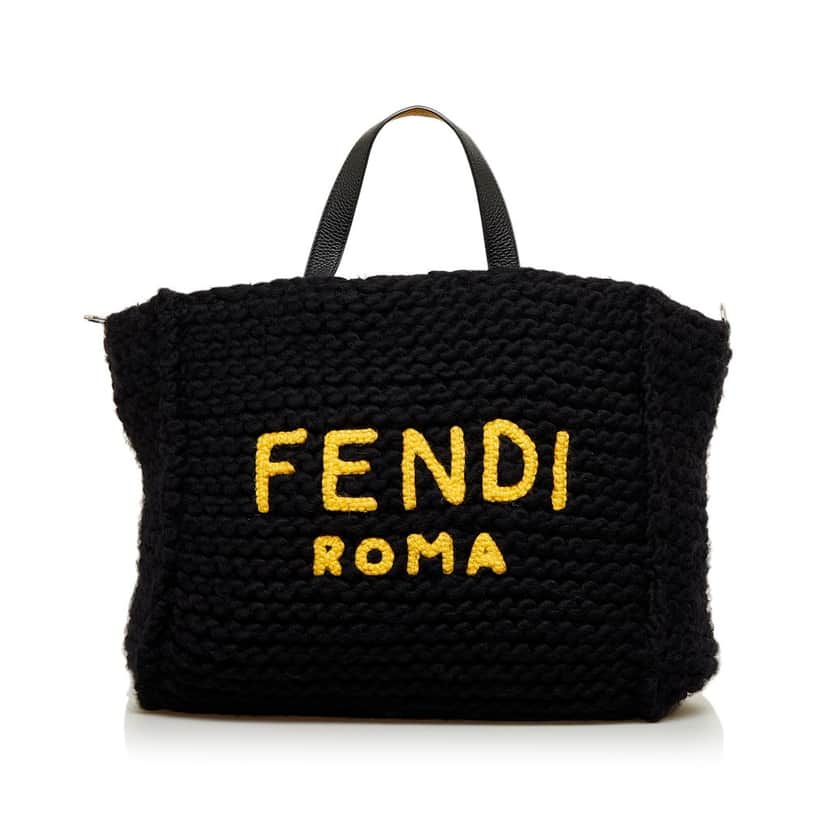 Fendi Wool Satchel Black Wool Good condition - Front View