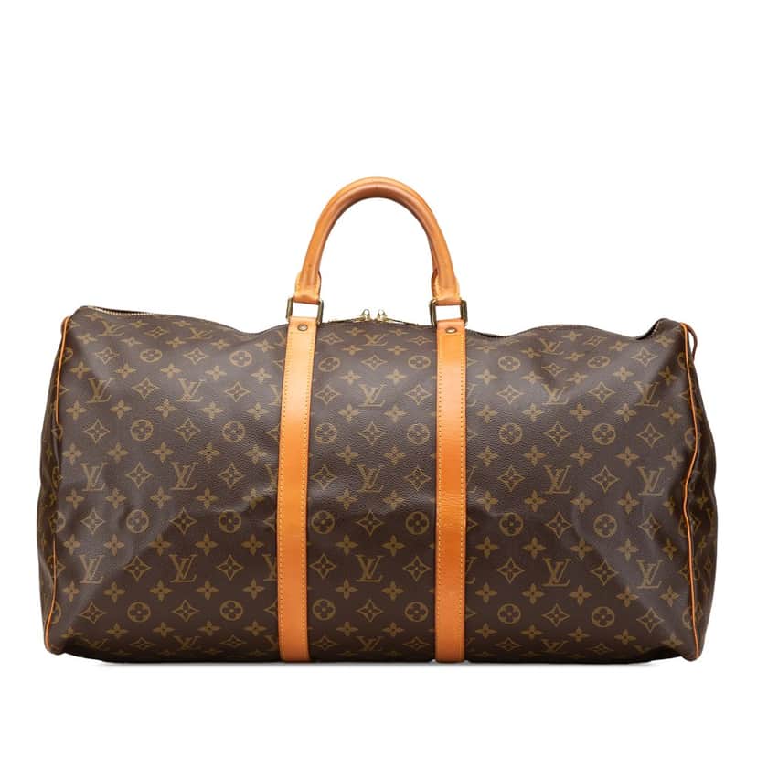 Louis Vuitton Monogram Keepall 55 Brown Canvas Good condition - Front View