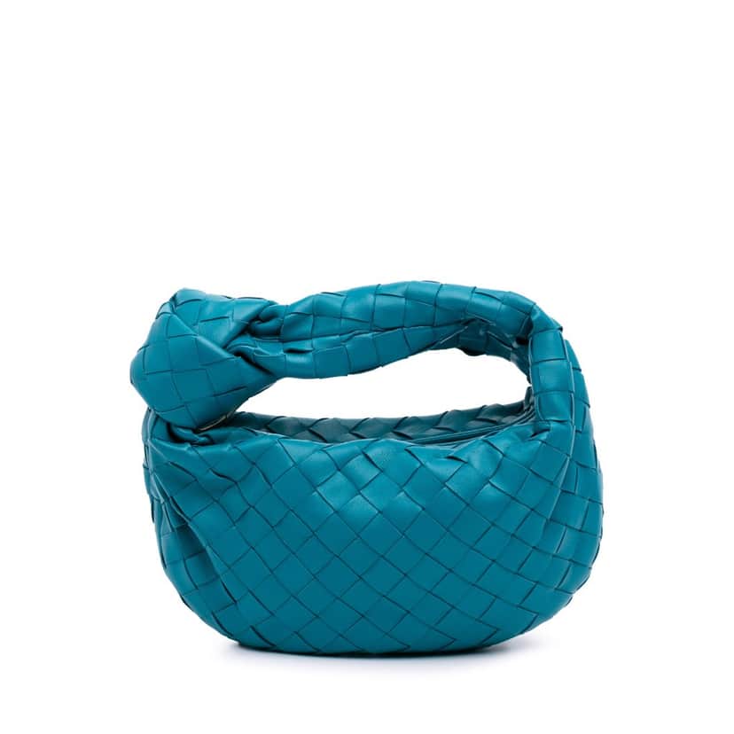 Bottega Veneta Mini Nappa Intrecciato Jodie Blue Leather Good condition - Front View