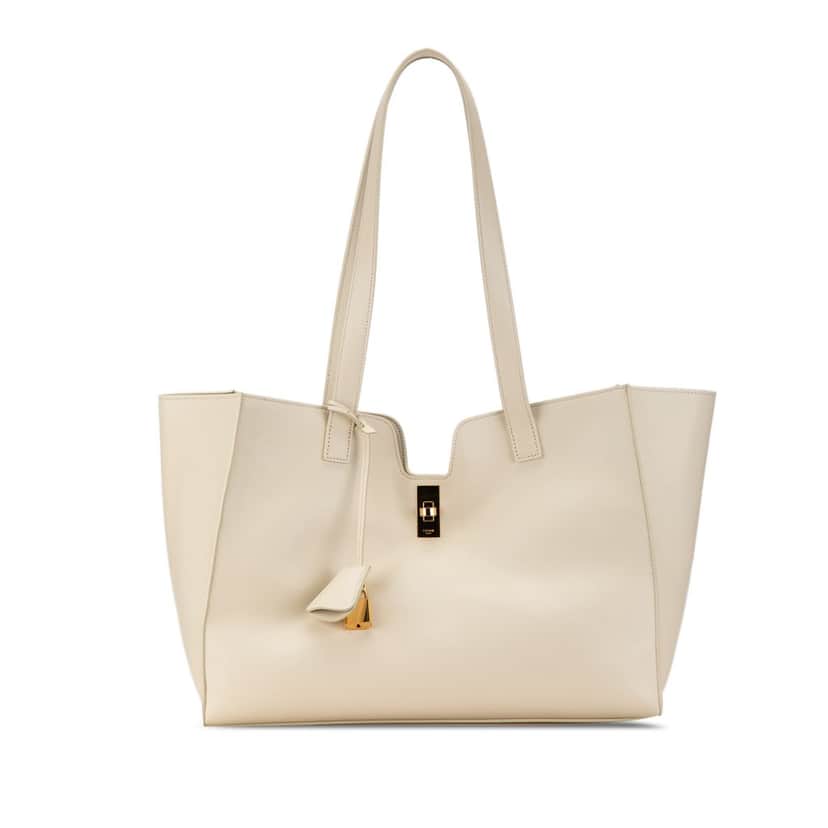 Celine Smooth Calfskin Soft 16 Cabas White Leather Good condition - Front View