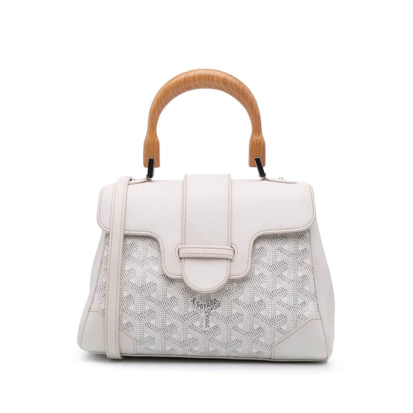 Goyard Mini Goyardine Saigon Souple White Canvas Good condition - Front View