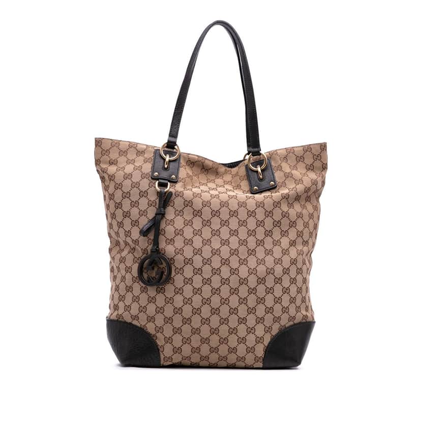 Gucci Large GG Canvas GG Charm Tote Brown Canvas Good condition - Front View