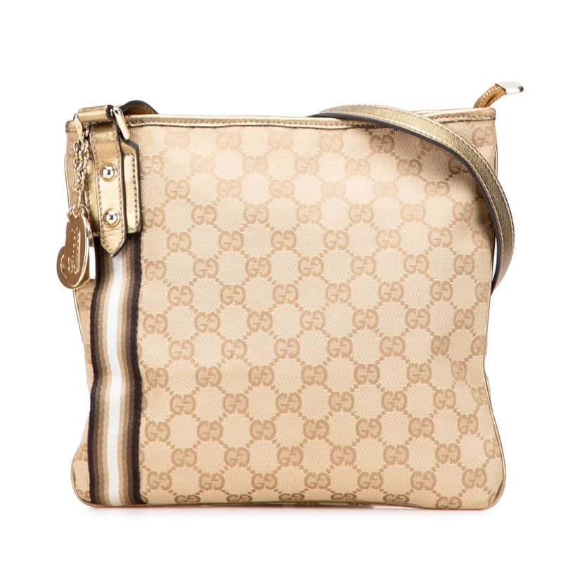 Gucci GG Canvas Jolicoeur Crossbody Brown Canvas Good condition - Front View
