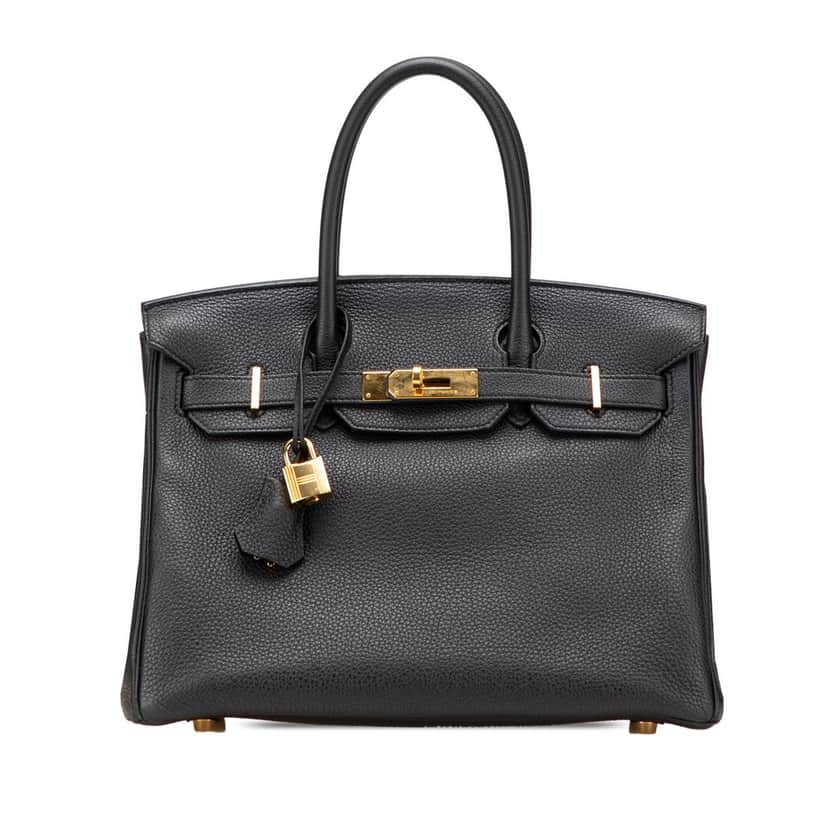 Hermès Togo Birkin Retourne 30 Black Leather Good condition - Front View