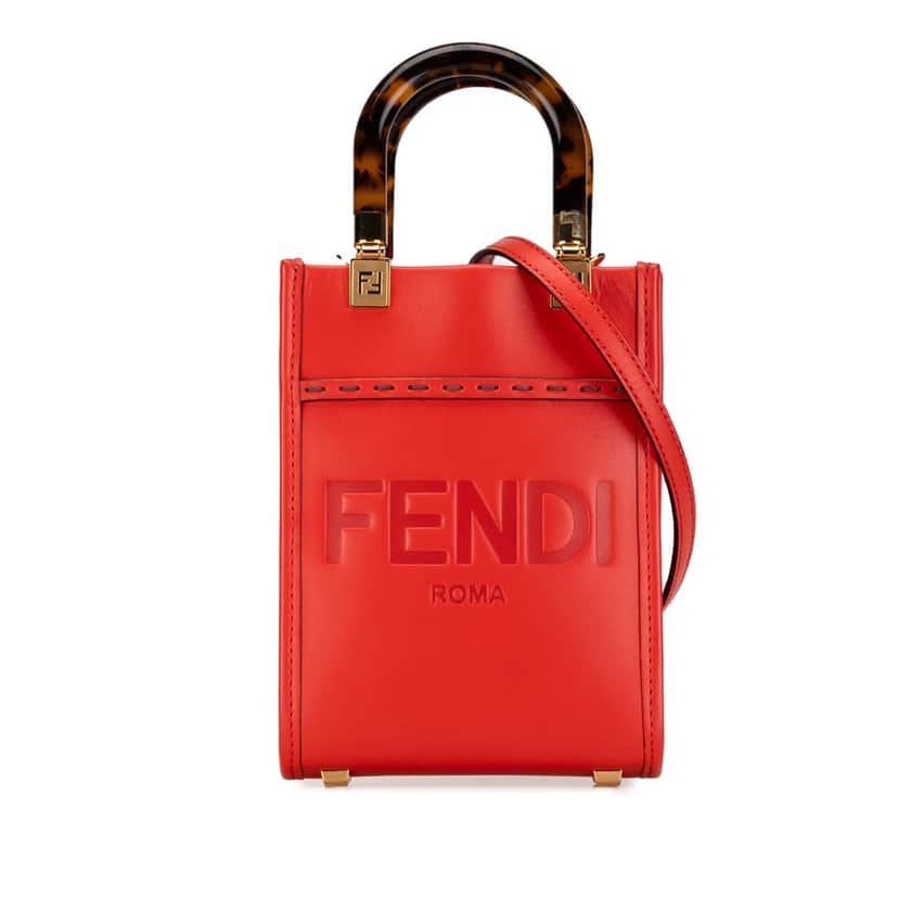 Fendi Mini Sunshine Shopper Tote Pink Leather Good condition - Front View