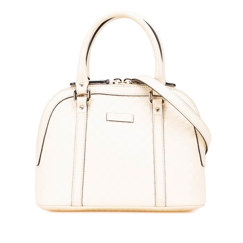 Gucci Mini Microguccissima Dome Satchel White Leather Good condition - Front View