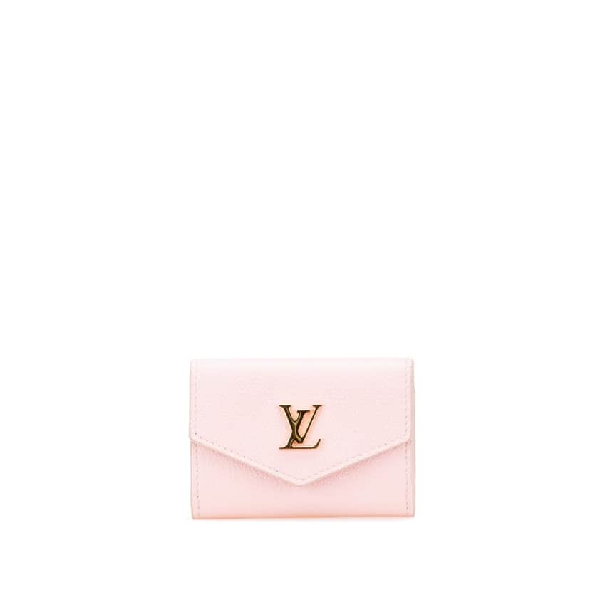 Louis Vuitton Leather Lockmini Wallet Pink Leather Good condition - Front View