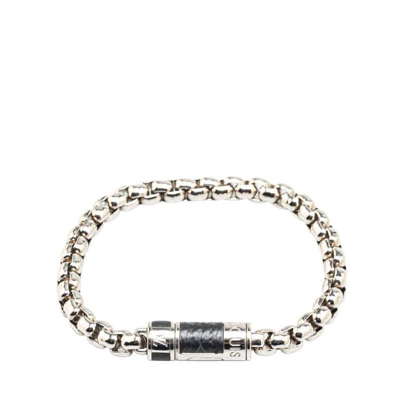 Louis Vuitton Monogram Eclipse Chain Bracelet Silver Brass Good condition - Front View