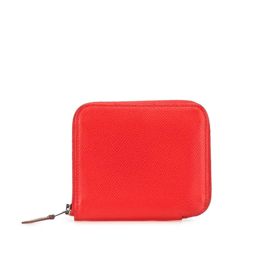 Hermès Mini Epsom Silk In Change Purse Red Leather Good condition - Front View