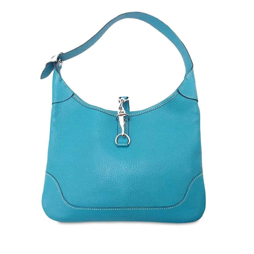 Hermès Chevre Mysore Trim 24 Blue Leather Good condition - Front View