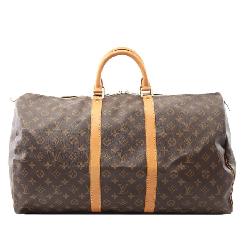 Louis Vuitton Monogram Keepall 55 Brown Canvas Good condition - Front View