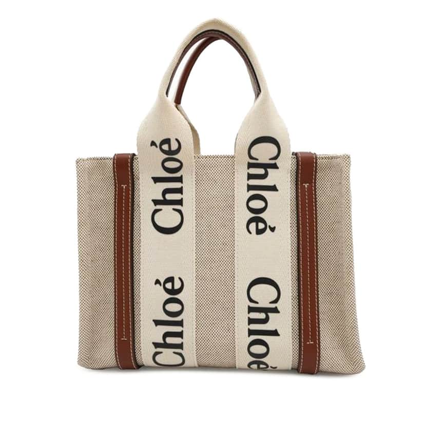 Chloé Small Canvas Woody Tote Brown Canvas Good condition - Front View