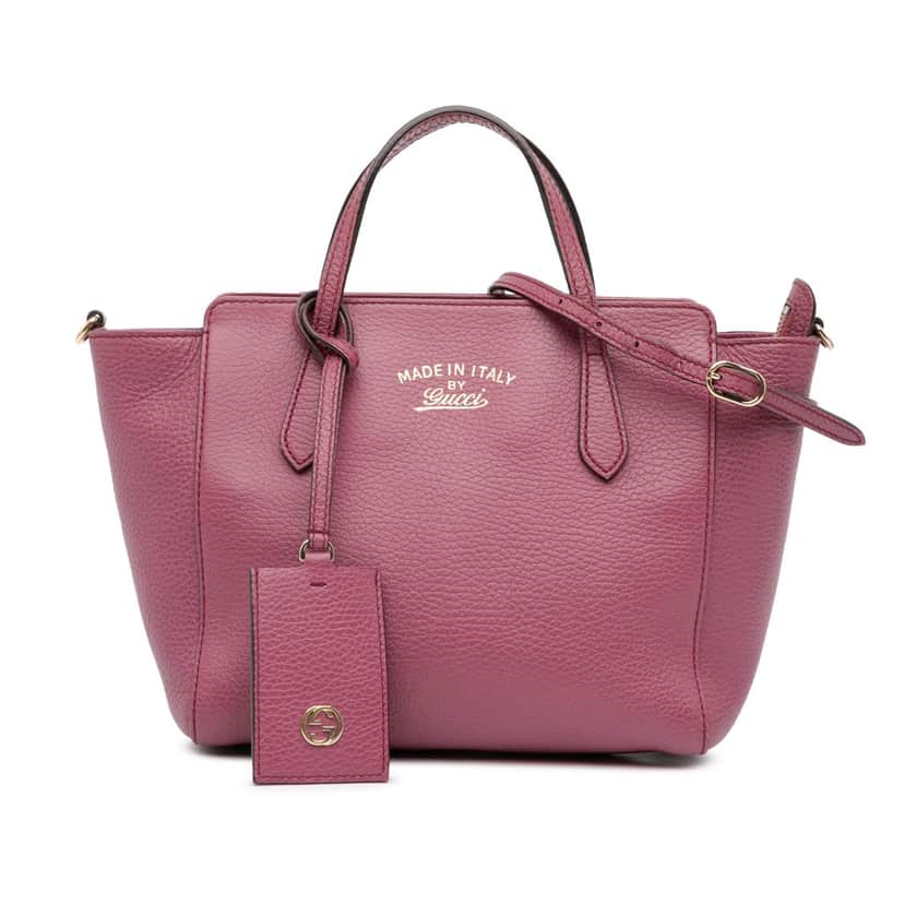 Gucci Mini Leather Swing Satchel Purple Leather Good condition - Front View