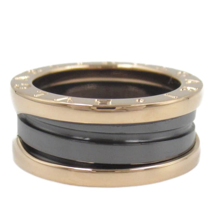 Bvlgari 18K Rose Gold and Ceramic B.Zero1 Two Band Ring Pink Rose Gold Good condition - Front View