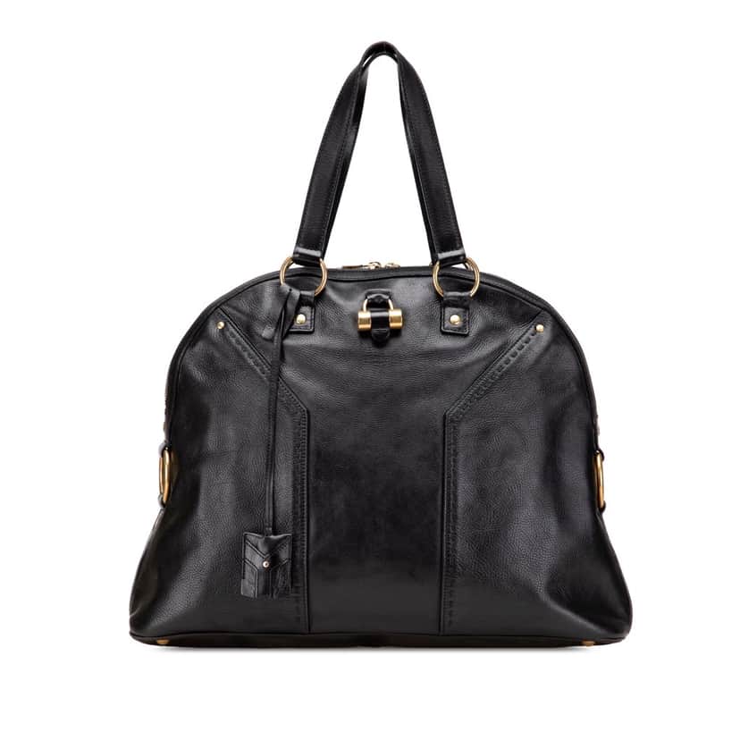 Yves Saint Laurent Oversized Leather Muse Handbag Black Leather Good condition - Front View
