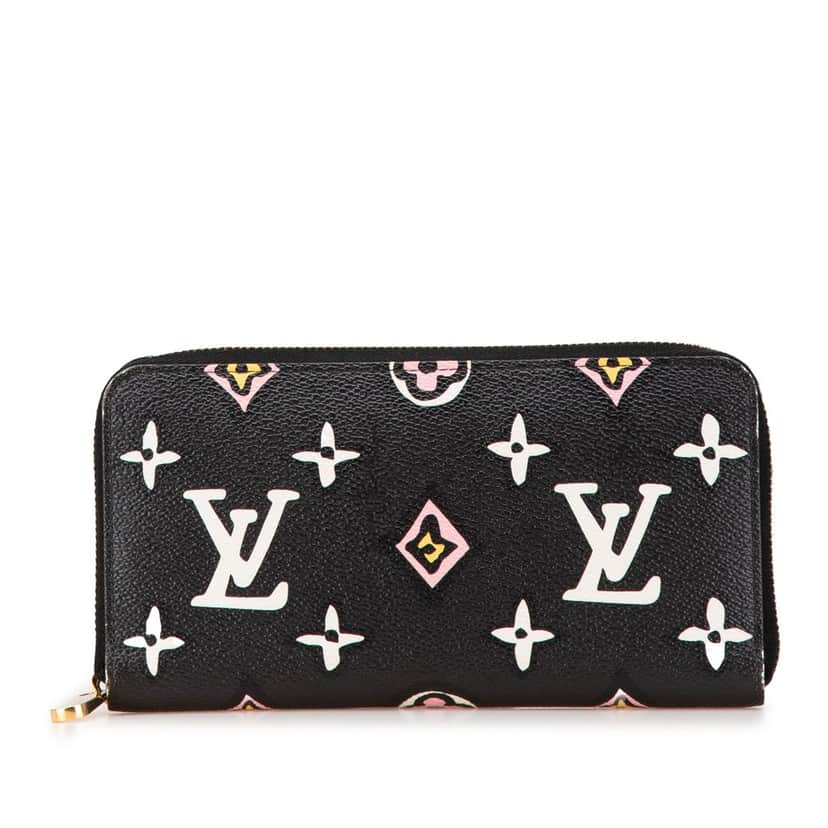 Louis Vuitton Monogram Giant Wild At Heart Zippy Wallet Black Canvas Good condition - Front View