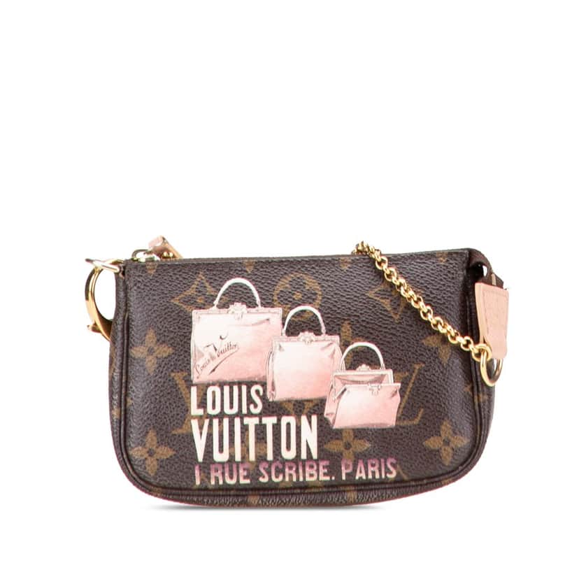 Louis Vuitton Monogram Affiche Mini Pochette Accessoires Brown Canvas Good condition - Front View