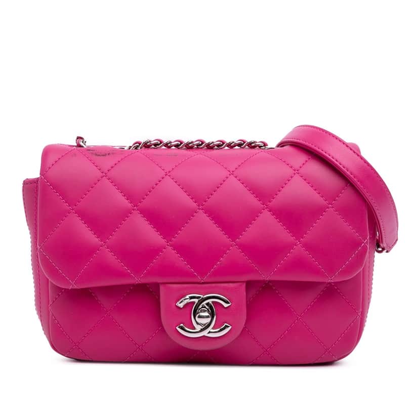 Chanel Paris Seoul Small Rubber Coco Rain Flap Pink Polyester Good condition - Front View