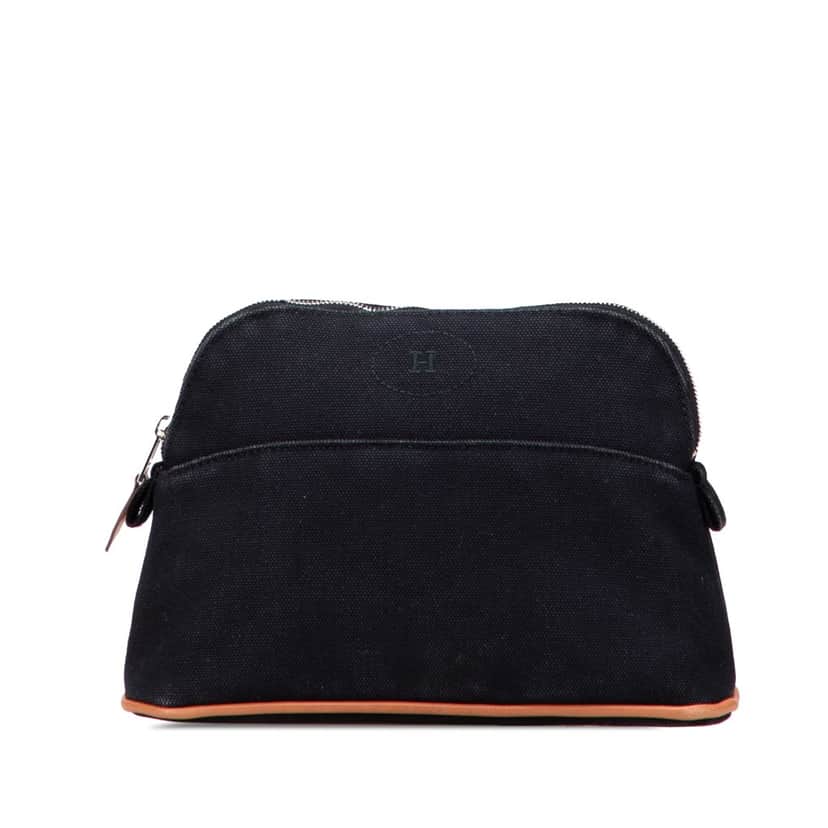 Hermès Toile Bolide Trousse de Voyage PM Black Canvas Good condition - Front View