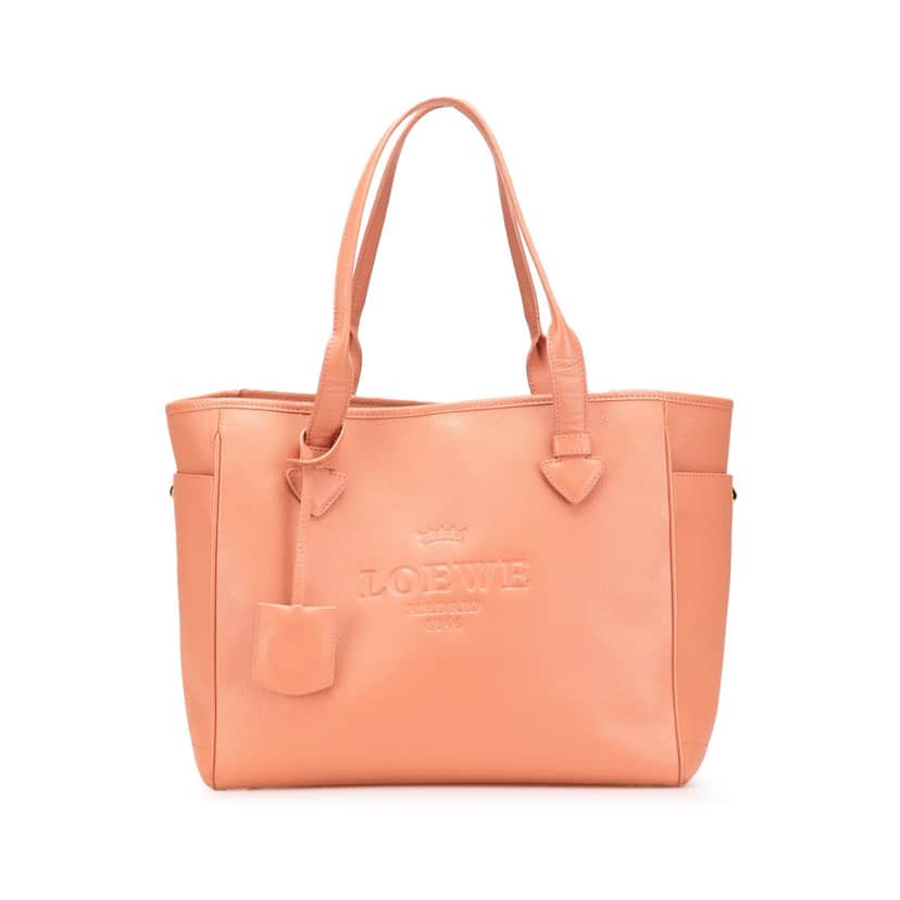 Loewe Leather Heritage Tote Pink Leather Very good condition - Front View