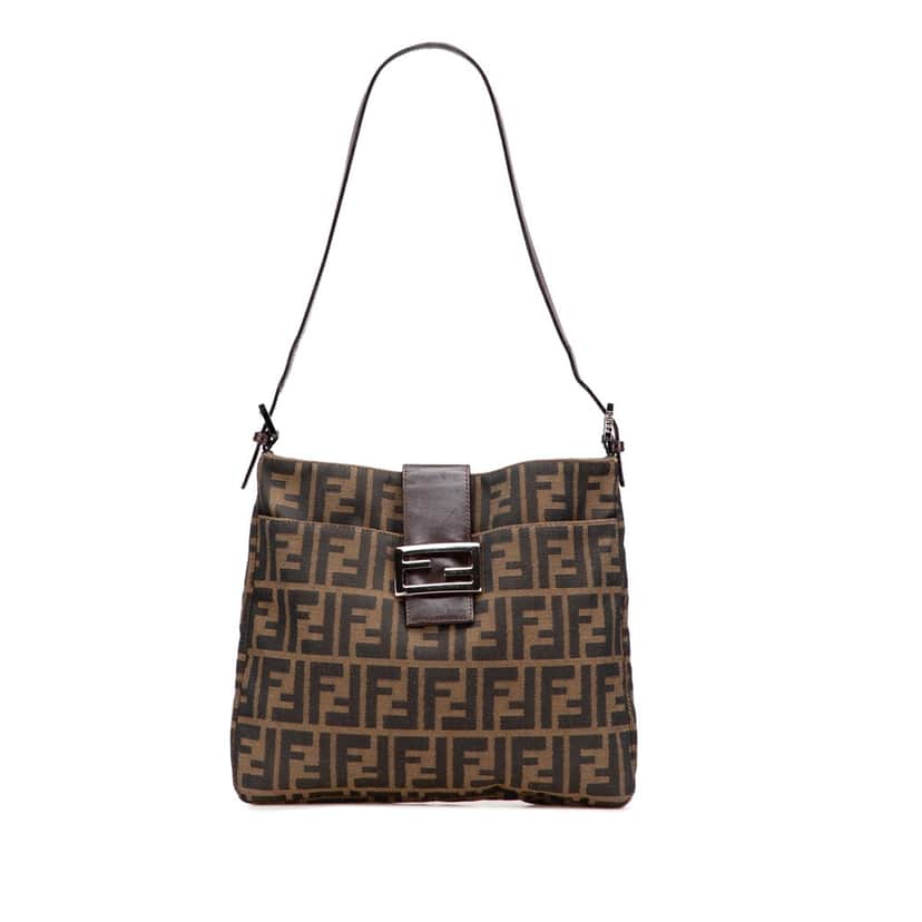 Fendi Zucca Canvas Shoulder Bag Brown Canvas Good condition - Front View