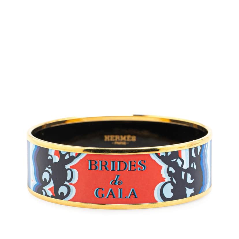 Hermès Wide Brides de Gala Shadow Enamel Bangle 65 Red Good condition - Front View