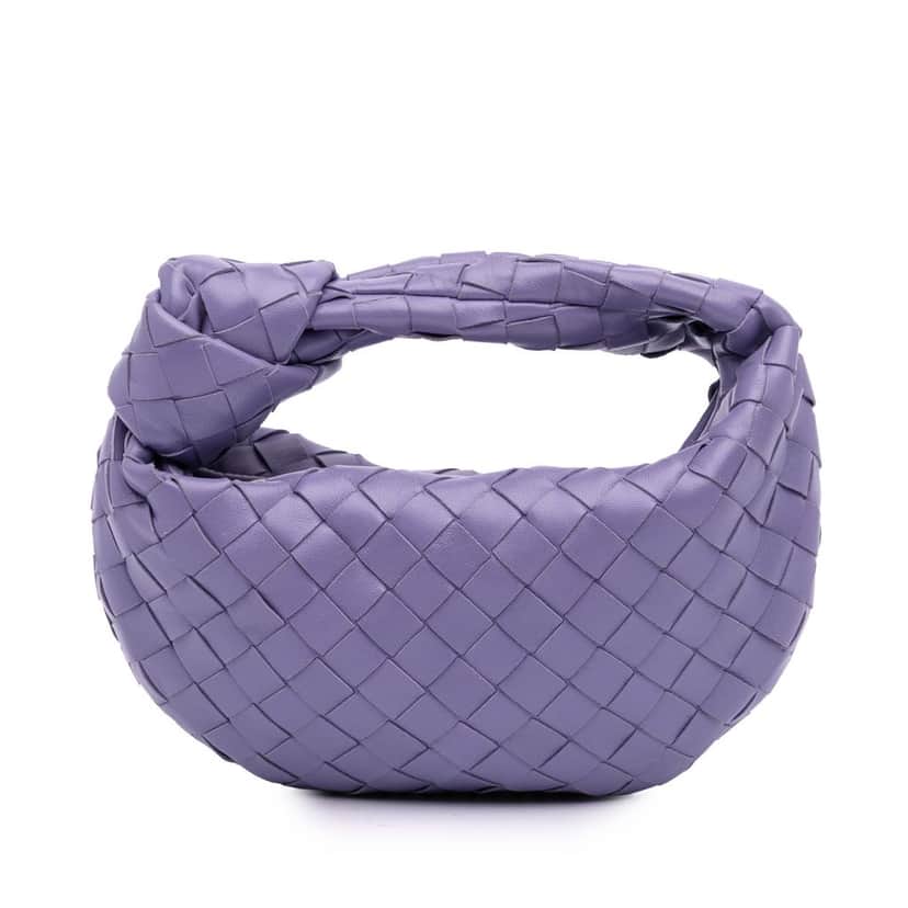 Bottega Veneta Mini Nappa Intrecciato Jodie Purple Leather Very good condition - Front View