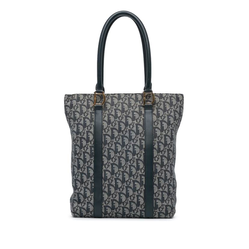 Dior Diorissimo Trotter Canvas Tote Blue Canvas Good condition - Front View