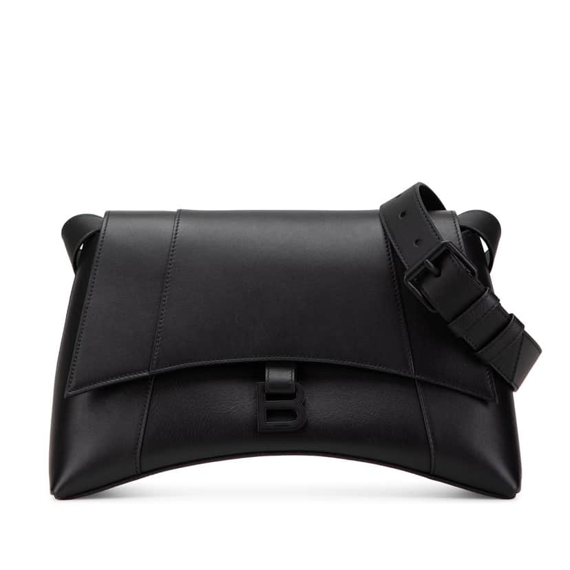 Balenciaga Medium Leather Soft Hourglass Crossbody Black Leather Good condition - Front View