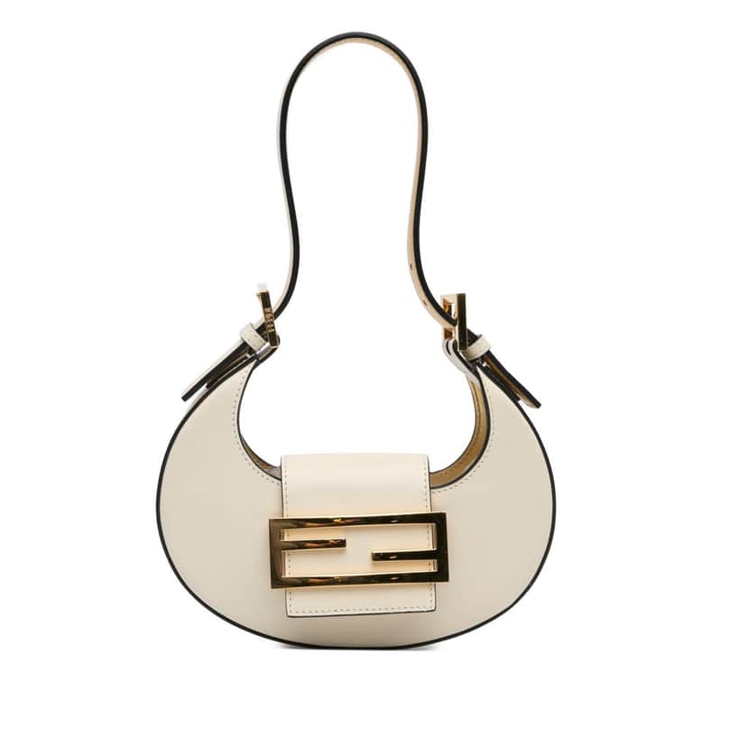 Fendi Mini Leather Cookie Hobo White Leather Good condition - Front View