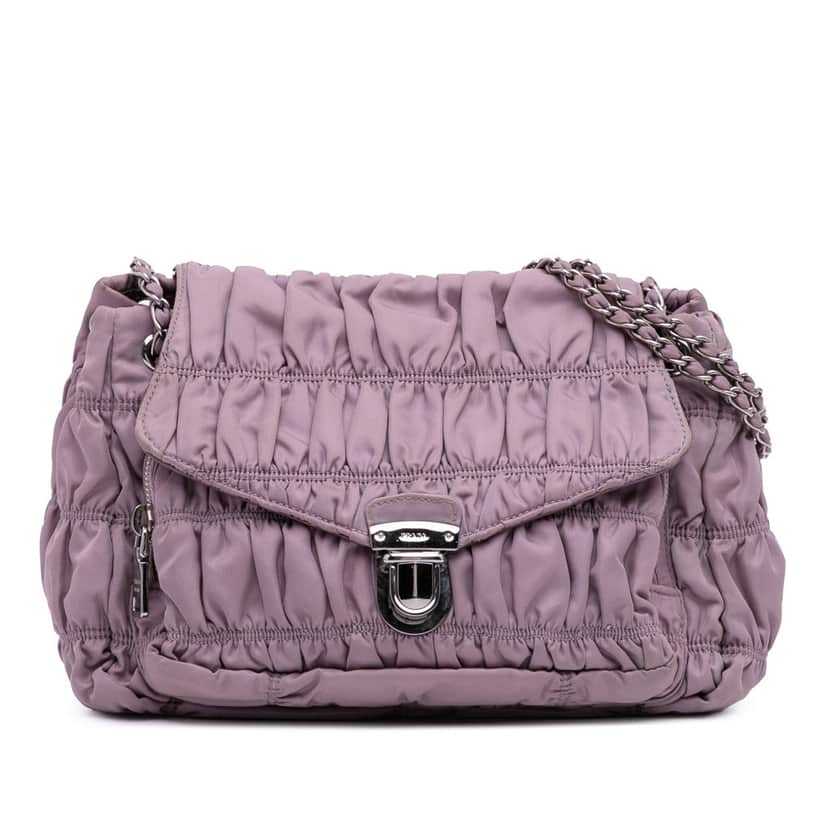 Prada Tessuto Gaufre Shoulder Bag Purple Good condition - Front View