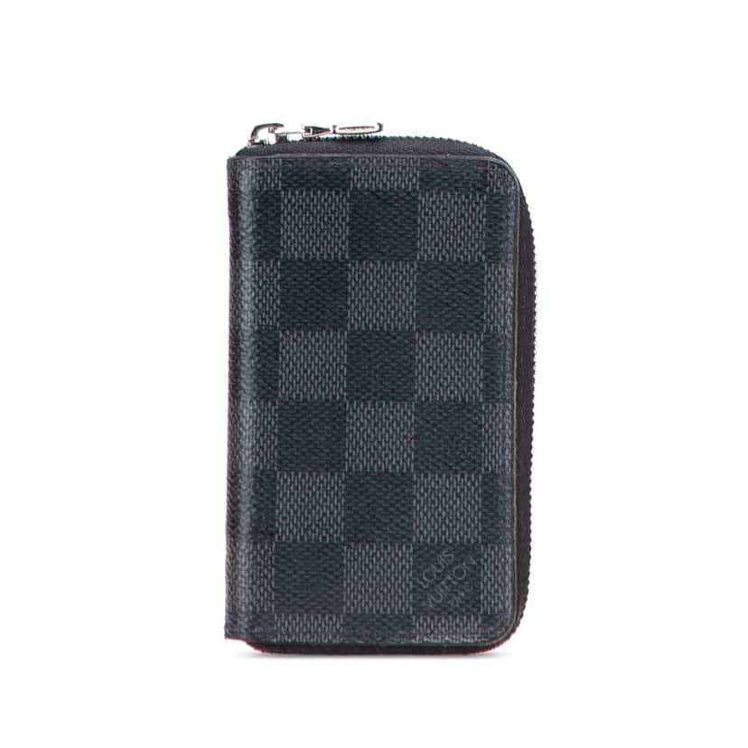 Louis Vuitton Damier Graphite Vertical Zippy Coin Purse Black Canvas Good condition - Front View