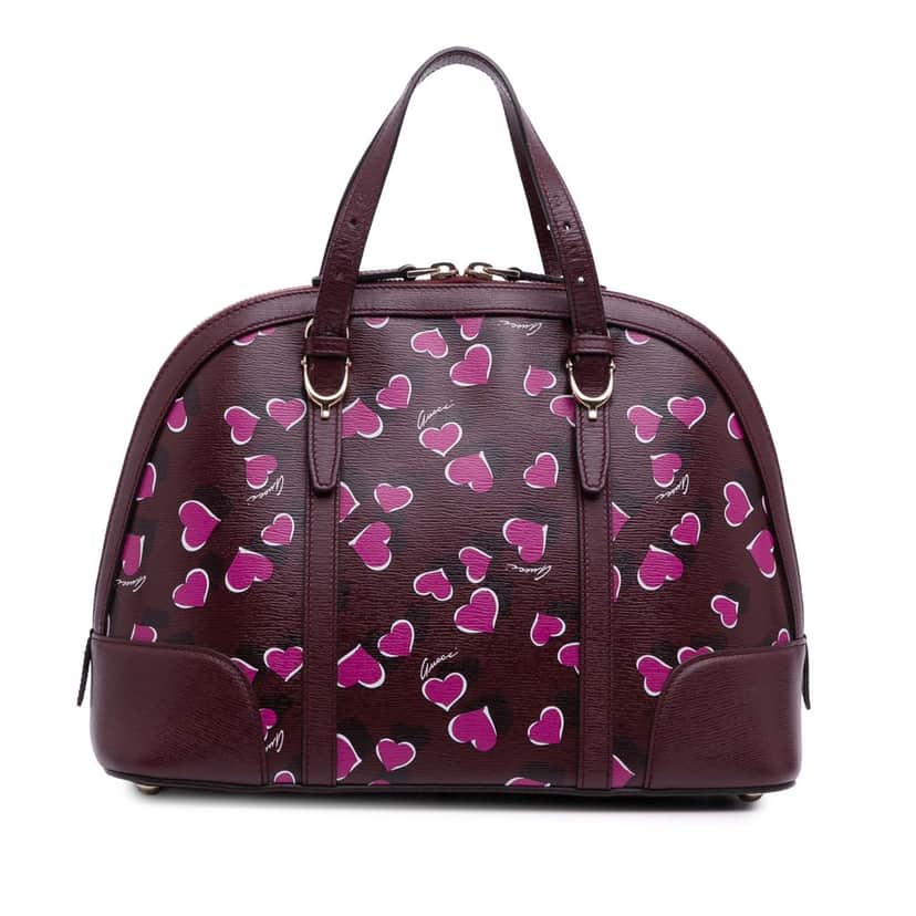Gucci Small Leather Heartbeat Nice Dome Satchel Red Leather Good condition - Front View