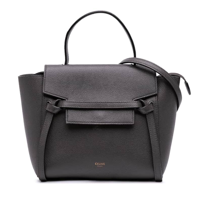 Celine Nano Grained Calfskin Belt Bag Brown Leather Good condition - Front View