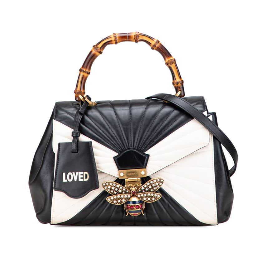 Gucci Leather Bamboo Queen Margaret Satchel White Leather Good condition - Front View