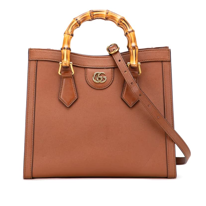 Gucci Small Leather Bamboo Diana Satchel Brown Leather Good condition - Front View