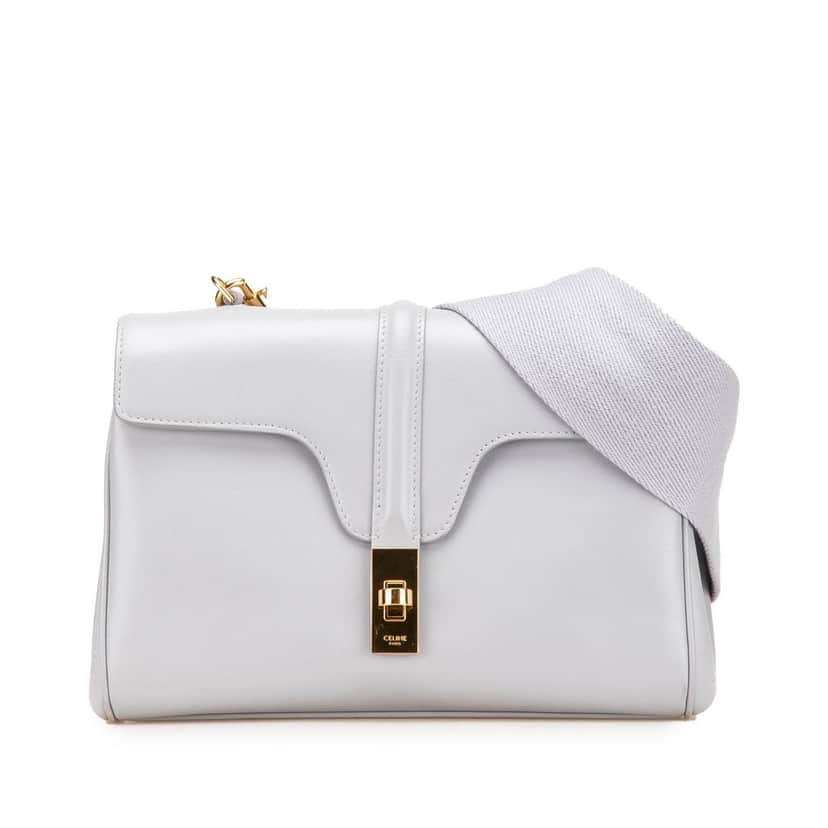 Celine Teen Smooth Calfskin Soft 16 Crossbody Grey Leather Good condition - Front View