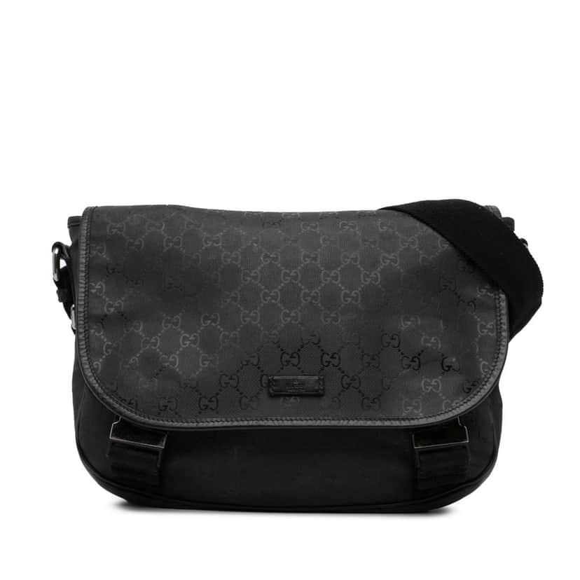 Gucci GG Imprime Crossbody Black Canvas Fair condition - Front View