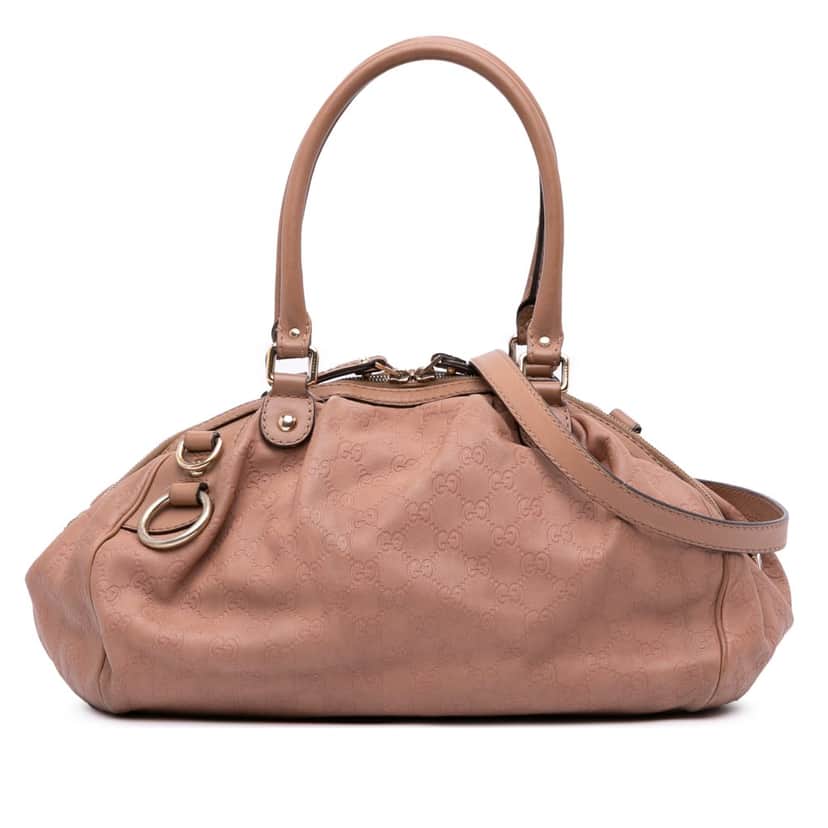 Gucci Guccissima Sukey Satchel Pink Leather Good condition - Front View