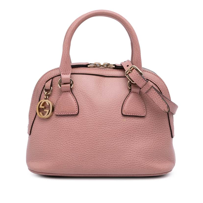 Gucci Mini Leather GG Charm Dome Satchel Pink Leather Very good condition - Front View