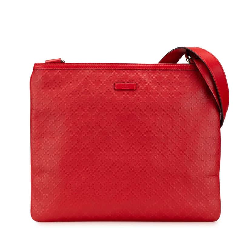 Gucci Leather Diamante Hilary Lux Crossbody Red Leather Good condition - Front View