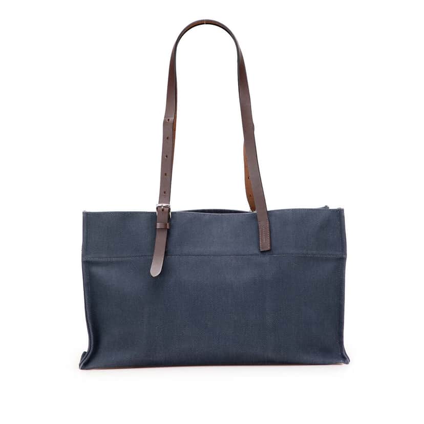 Hermès Toile Etriviere Elan Blue Canvas Good condition - Front View